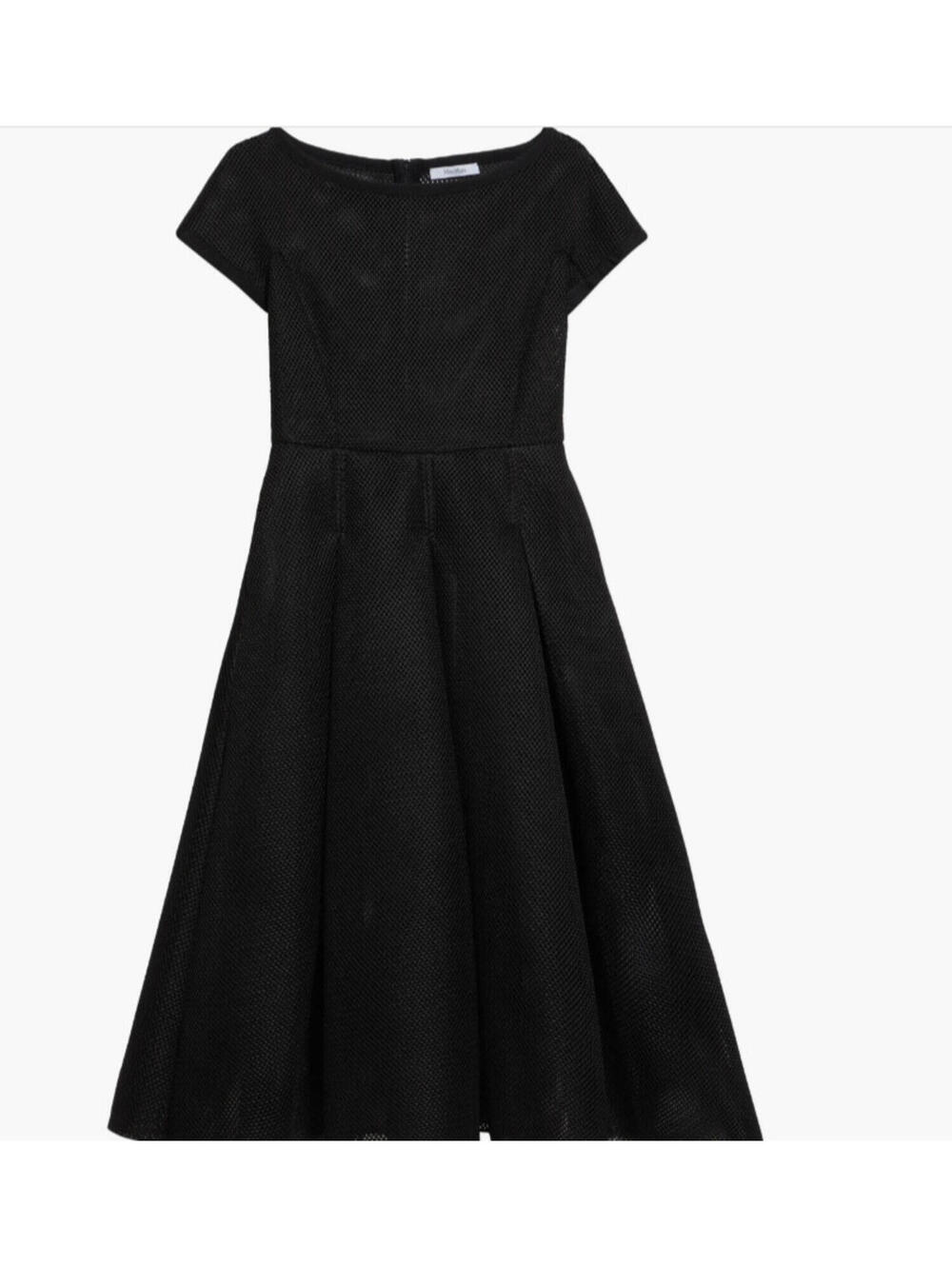NEW/missing slip, Max Mara Kiens Bateau Neck Techno Mesh Midi Dress Sz 16 #DD29